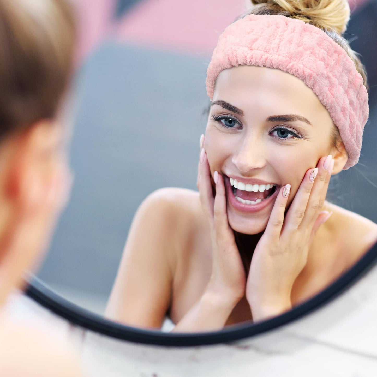 Chuangdi 3 Pieces Spa Headband for Women Facial Makeup Headband Soft Terry Cloth Hairband for Washing Face Mask Spa Shower Gifts(Light Orange, Light Purple, Light Green)