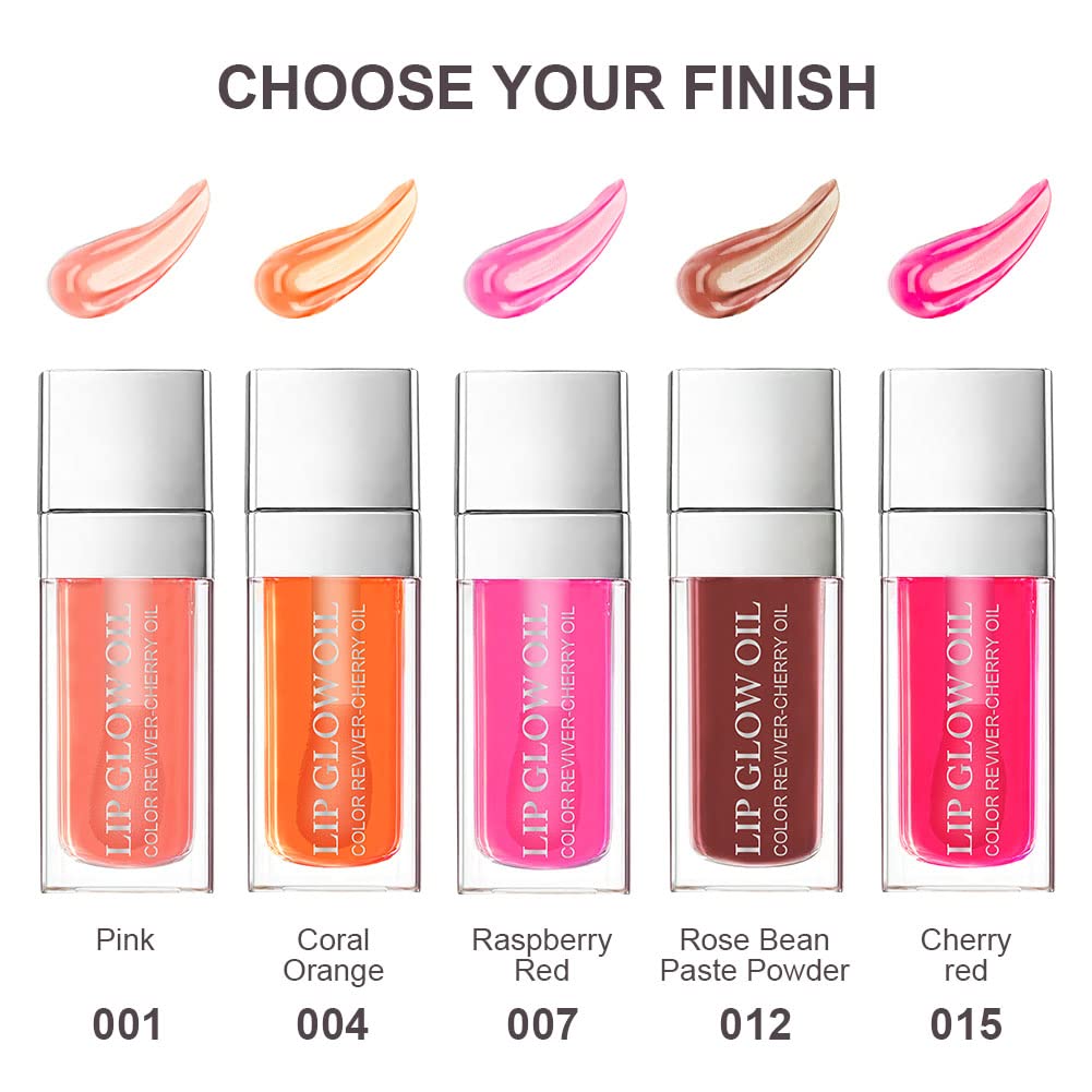 AOOWU Plumping Lip Oil Tinted, Moisturizing Lip Oil Long Lasting Nourishing Lip, Hydrating Lip Gloss Tint Lipstick for Women, Glitter Shine Liquid Lipstick, Lip Glaze Makeup Cosmetic