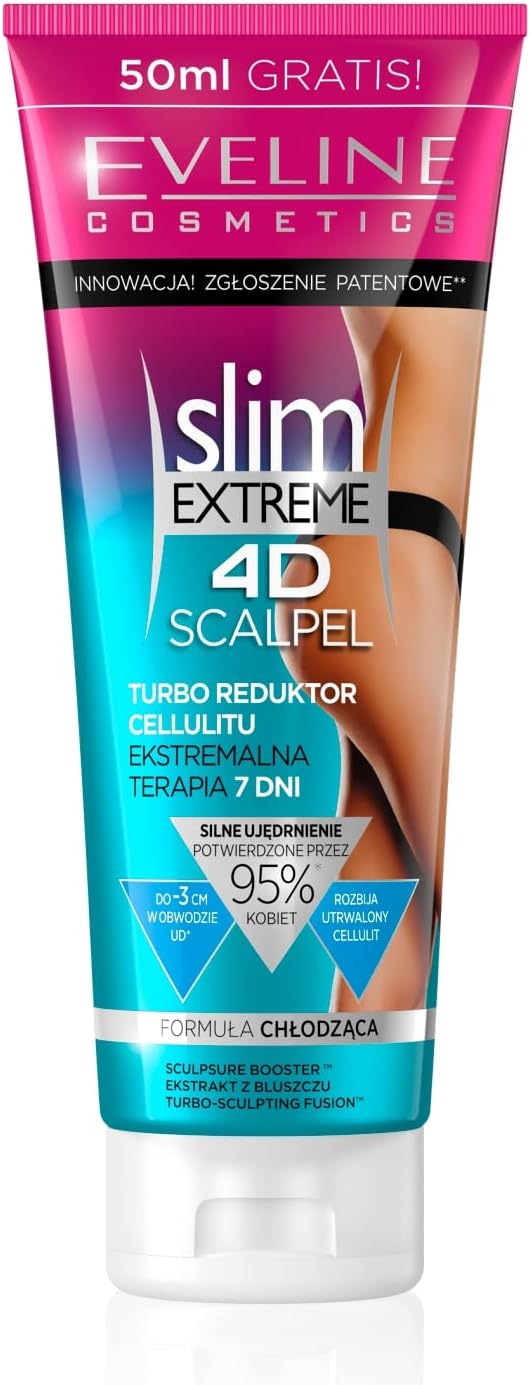 Eveline Cosmetics Slim Extreme 4D Scalpel | 250 ml | Turbo Cellulite Reducer | Reduces Fat Layer | Extreme Therapy 7 Days