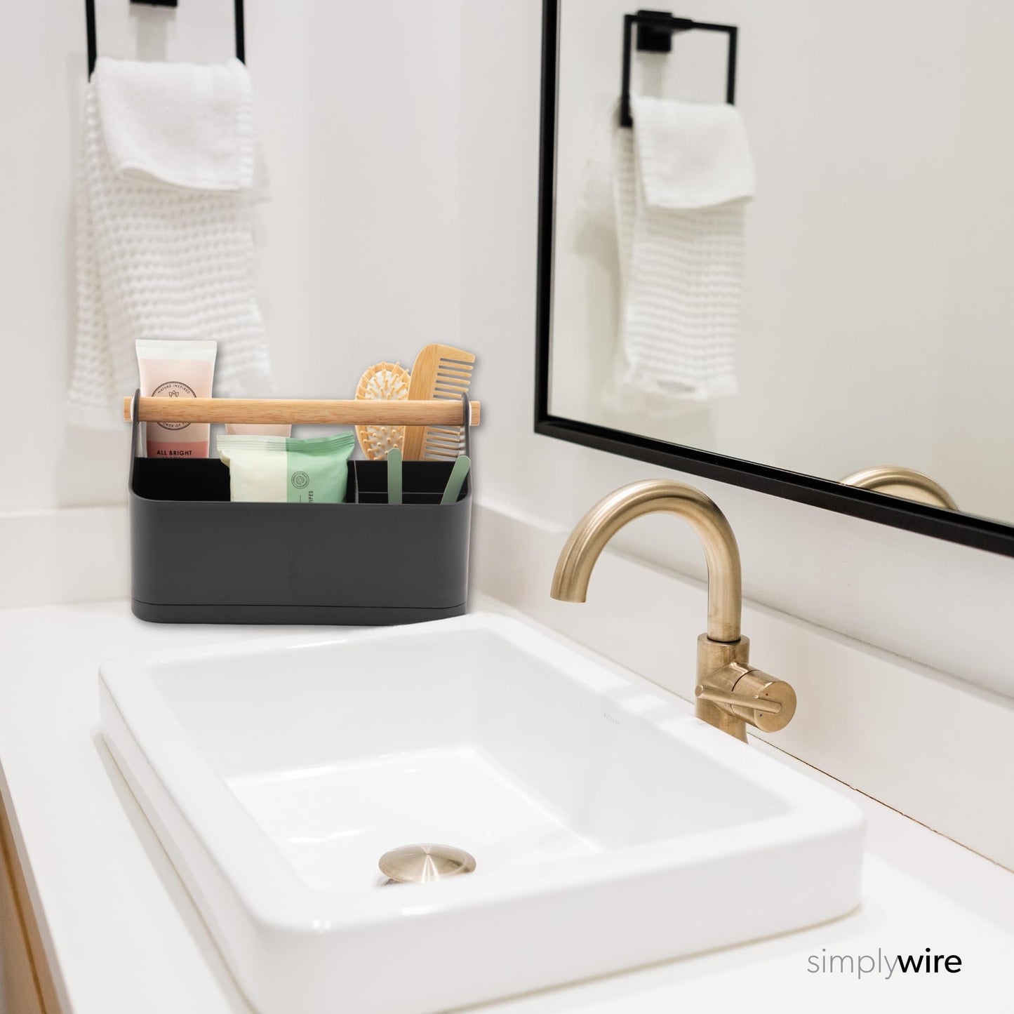 simplywire – Makeup Storage Organiser – Bathroom Caddy – White