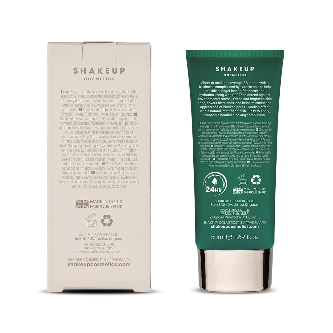 Shakeup Cosmetics Mens Tinted Moisturiser, Vegan Makeup for Men, Natural Coverage for Redness & Blemishes, 24hr Moisturisation with SPF, Easy Application, Bronze Shade, 50ml. Aka. LET'S FACE IT