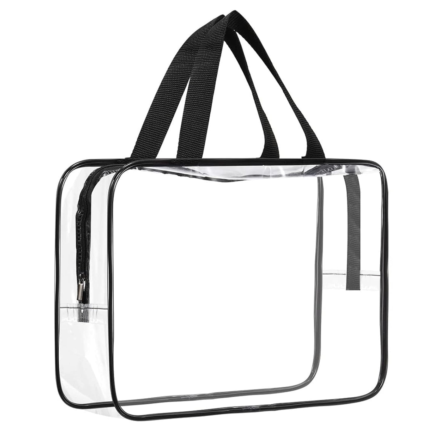 2 Pack Clear Wash Bag for Toiletries, Large/Small Clear Travel Toiletries Bag Thickened PVC Waterproof Makeup Bags with Handles Travel Wash Bags with Zippers for Women Girls Men