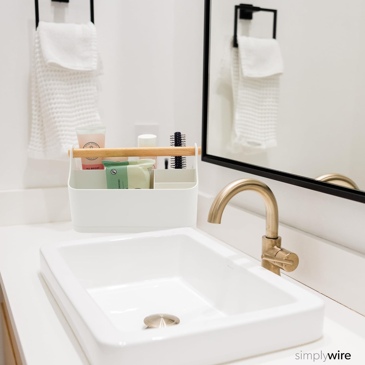 simplywire – Makeup Storage Organiser – Bathroom Caddy – White