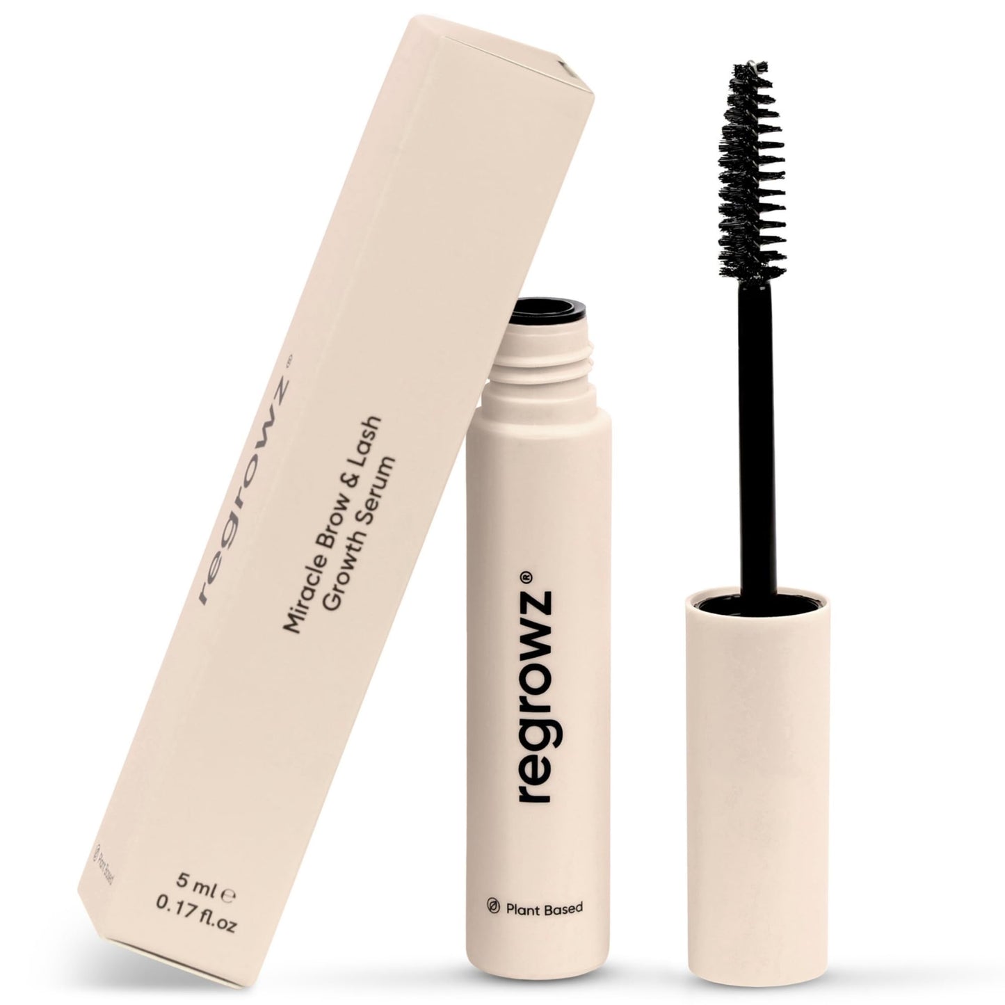 Regrowz Eyelash Serum & Eyebrow Growth 5ml – Natural, Vegan Lash Enhancer for Longer, Thicker Lashes & Fuller Eye Brows – UK Formula with Rapid Results & Conditioning Care For Growth & Thickness