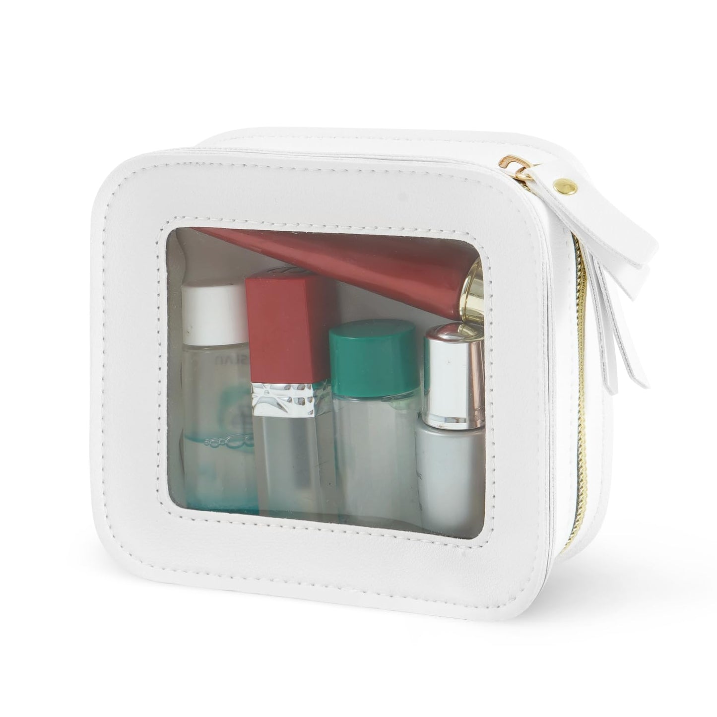 Clear Makeup Bag Travel Toiletries Bags for Women Cosmetic Bags with Double Zippers Waterproof Small Makeup Bag for Ladies Girls