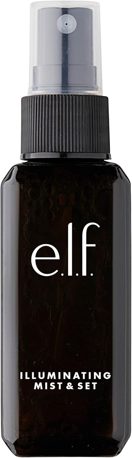 E.l.f. Illuminating Mist & Set Spray, Refreshing, Hydrating, Sets Makeup And Achieves A Glowy Look, Infused With Green Tea, And Vitamins A, B And C, Available In Small And Large Sizes 60ml, 120ml