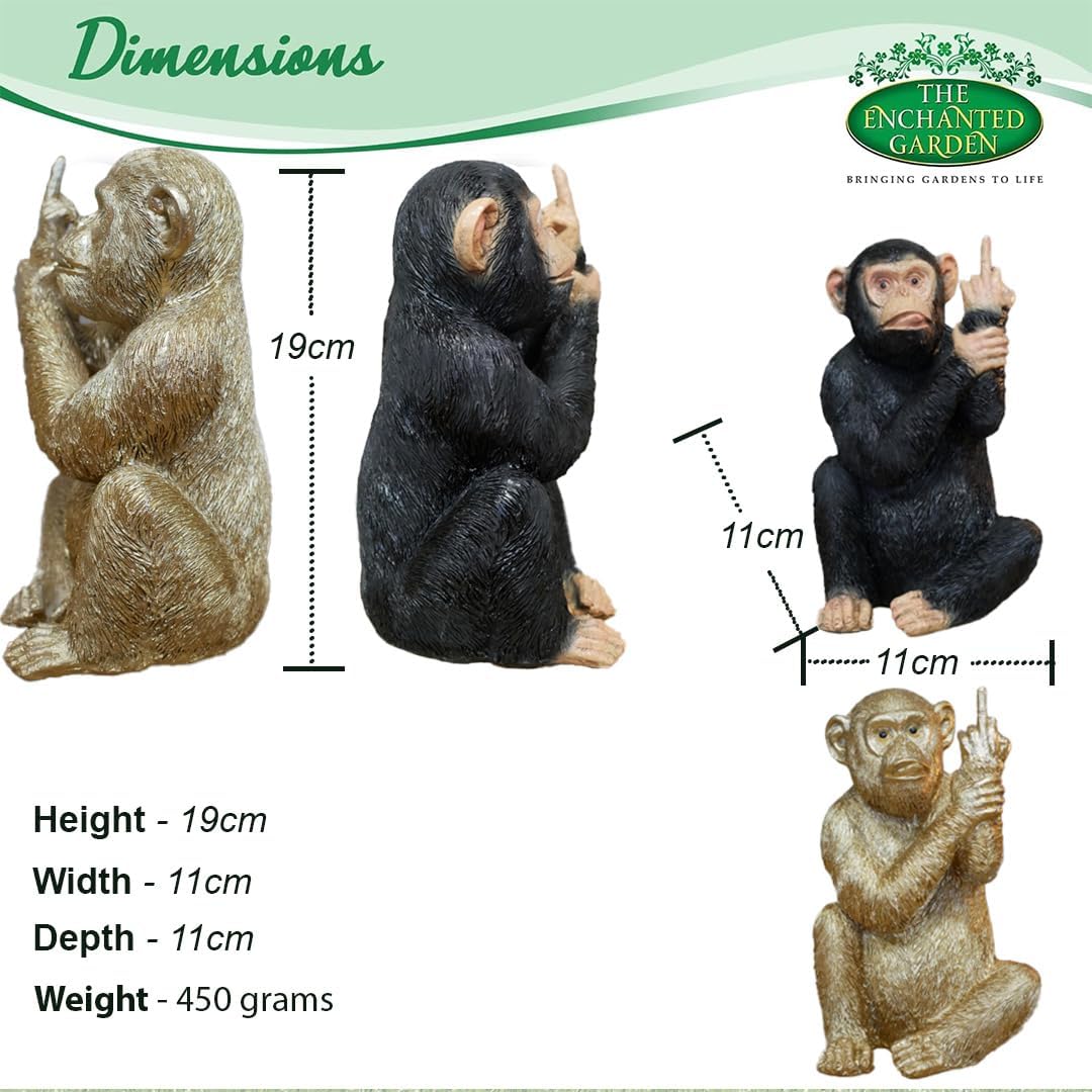 THE ENCHANTED GARDEN Gold Rude Monkey Figurine Home Decor Animal Ornaments And Sculptures