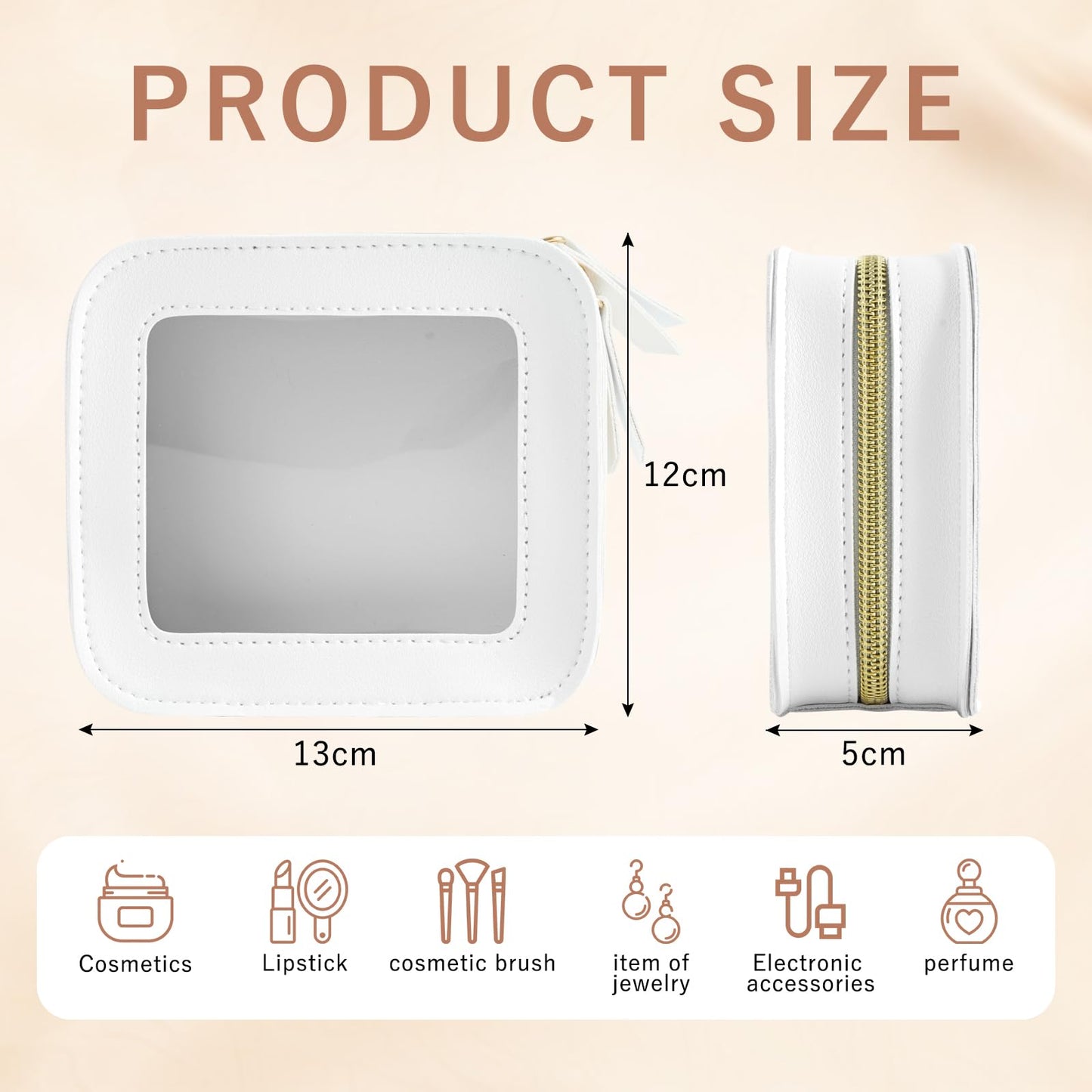 Clear Makeup Bag Travel Toiletries Bags for Women Cosmetic Bags with Double Zippers Waterproof Small Makeup Bag for Ladies Girls