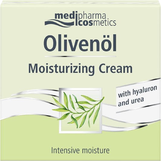 Medipharma Cosmetics Olivenol Moisturising Cream - Face Cream Hyaluronic Acid Anti-Wrinkle 50 ml - Moisturising and Anti-Ageing Treatment with Olive Oil, Shea Butter and Urea