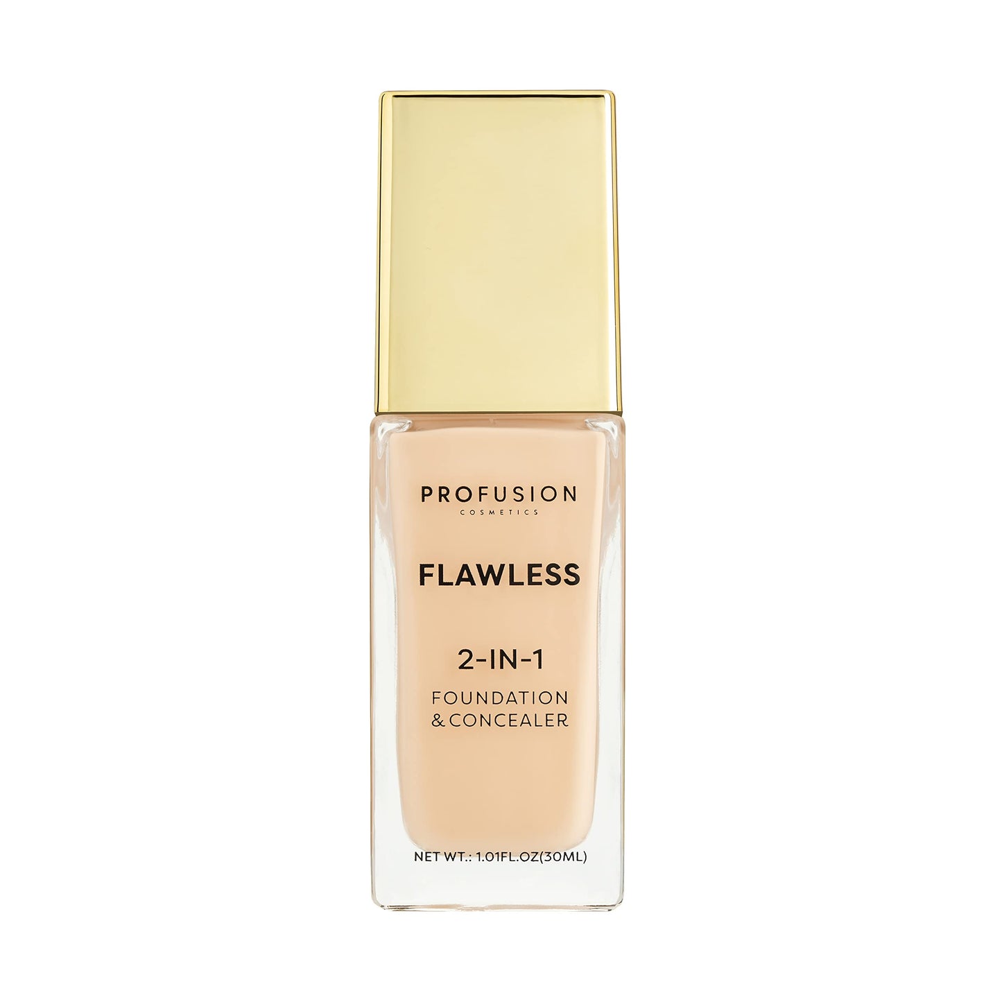 Profusion Cosmetics 2-In-1 Foundation and Concealer for Medium Deep Skin Tone, Flawless Full Coverage and Matte Finish with Convenient Solution for Achieving Polished Look - Golden Tan