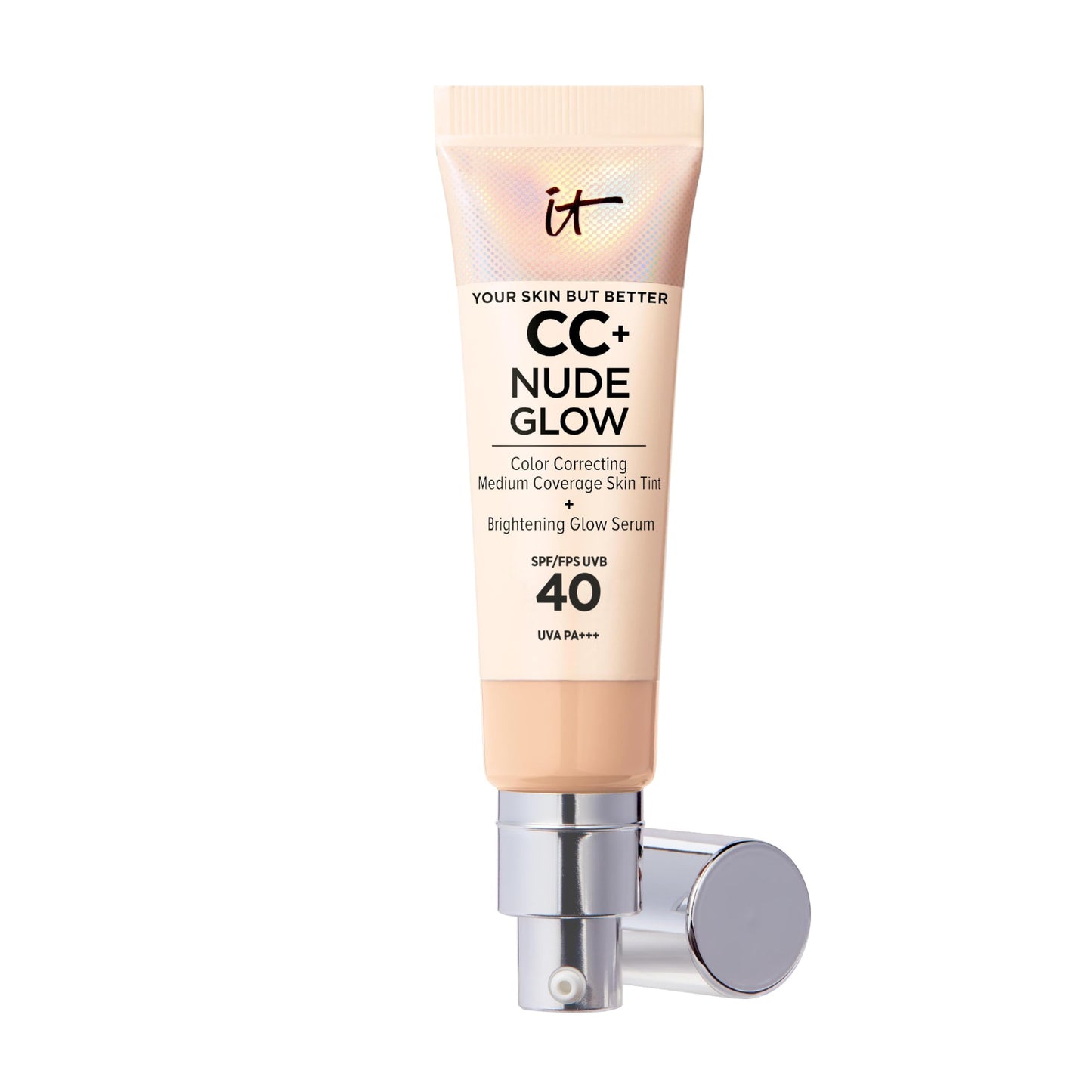 IT Cosmetics Your Skin But Better CC+ Cream Nude Glow, SPF 40, Lightweight Medium Coverage Foundation with 90% Skincare Base & 2% Niacinamide, for Brighter, Hydrated Skin, 32Ml