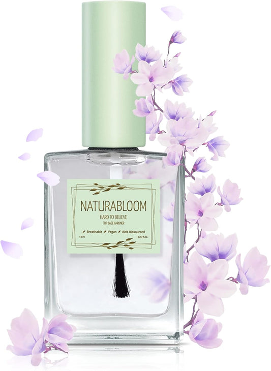 Hard to Believe 3-In-1 Nail Strengthener and Growth Polish - Nail Hardener and Strengthener Professional, Top, & Base Coat at Your Fingertips - Biosourced, Vegan & Breathable Nail Top Coat