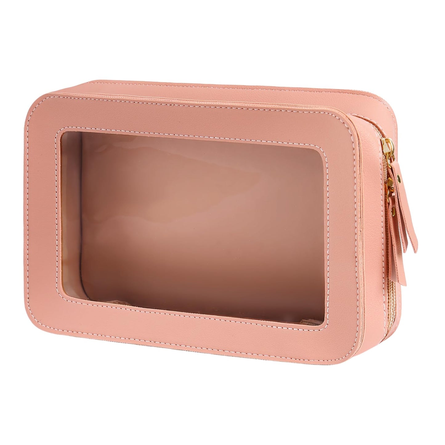 Clear Makeup Bag Travel Toiletries Bags for Women Cosmetic Bags with Double Zippers Waterproof Small Makeup Bag for Ladies Girls