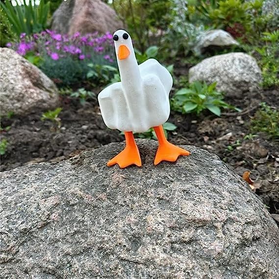 Funny Middle Finger Duck Office Desk Decorations Middle Finger Duck Figurine Middle Finger Decoration Office Accessories Desk Decor Home Funny Ornaments Garden Statue Decorations