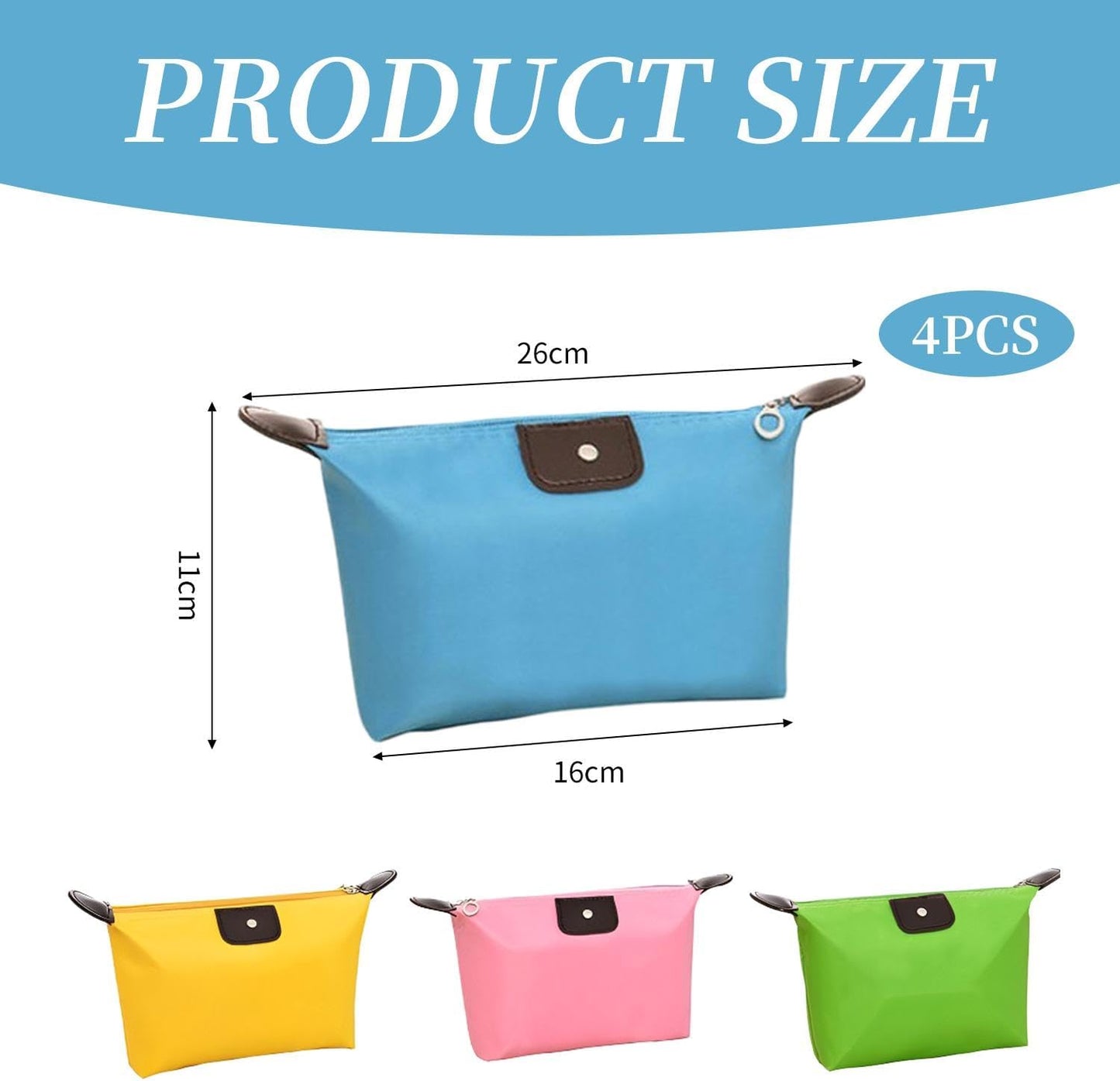 4 Pieces Travel Cosmetic Bag, Skin Care Product Storage Bag, Portable Cosmetic Bag, Women's Toiletry Bag, Foldable Bag