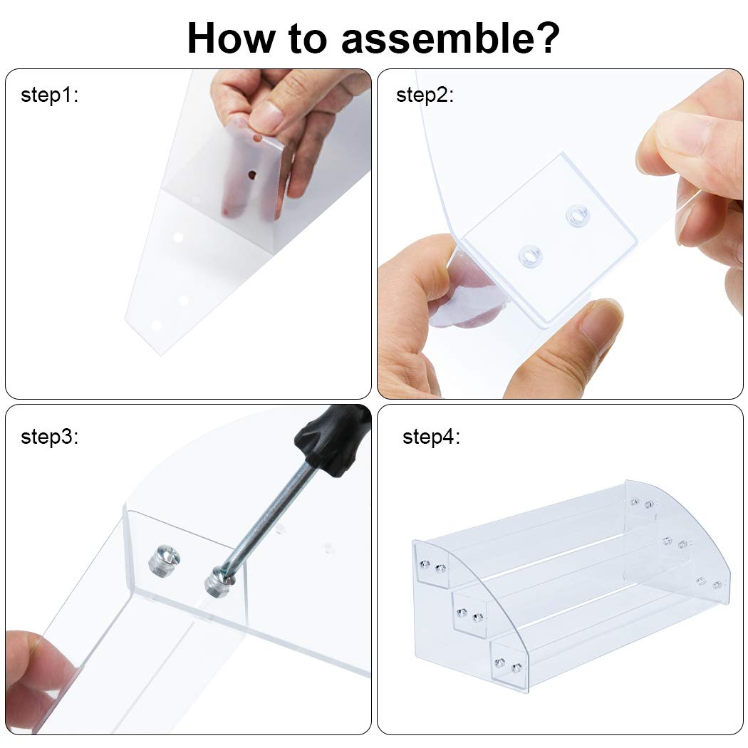 KINGROW Nail Polish Organizer Holder Rack 6 Layers Acrylic Display Rack Eyeglasses Shelf Essential Oils Ink Storage Holds Up to 96 (Fit 1-2oz Bottles)