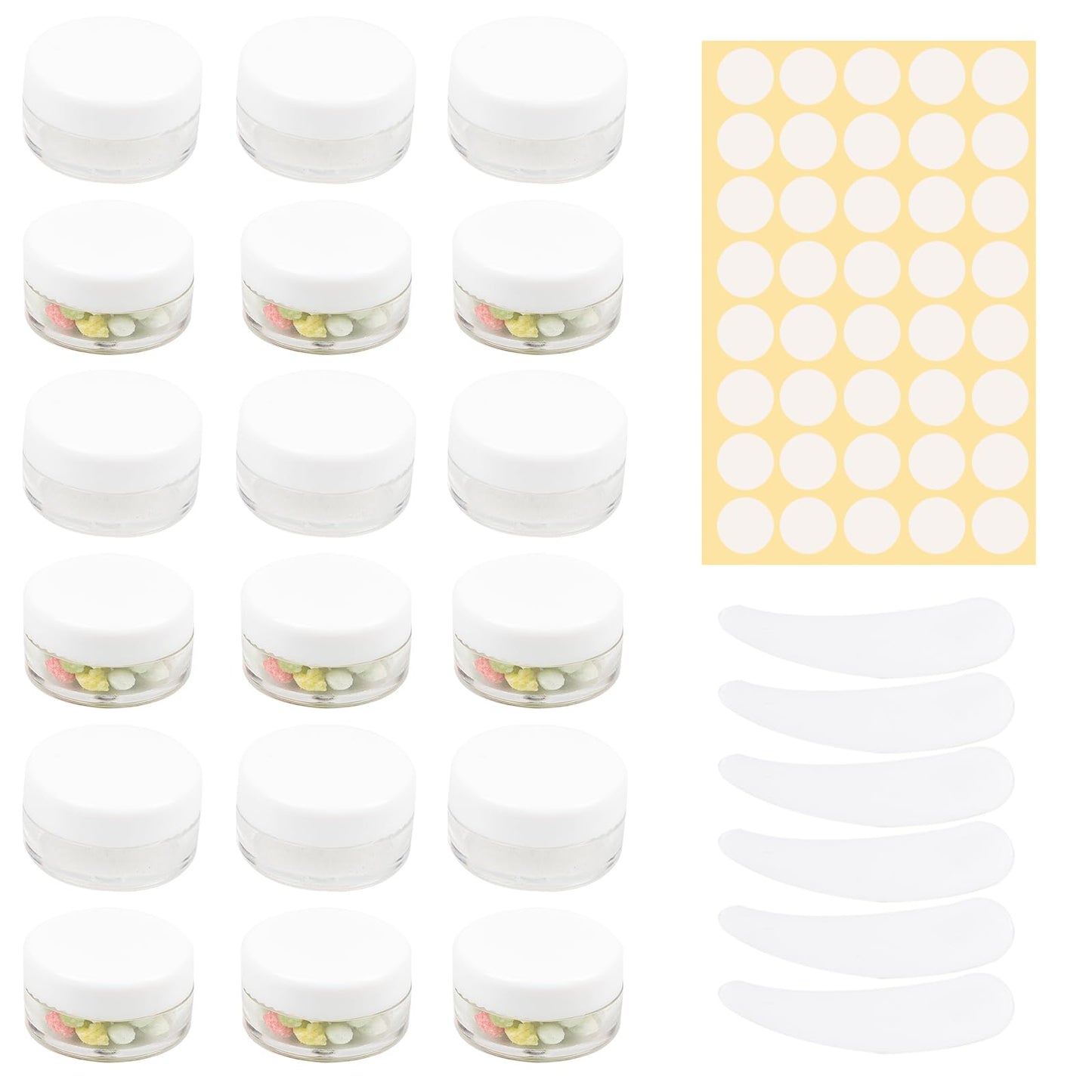 73 Pcs Empty sample pots,5g/5ml cosmetic pots,sample pot with lid cosmetic pot,travel pots for cream,cosmetic containers small pots with lids,For Various Cosmetic Products, Samples,Eye Shadow Lip Balm