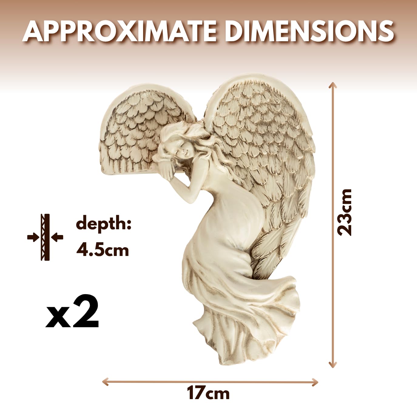 Marco Paul Sleeping Angel Corner Door Frame Statue Resin Angel Ornament Stone Effect Female Figurine Angel Wings Left Angle Door Sculpture Wall Art for Garden, Weddings, Home Decor