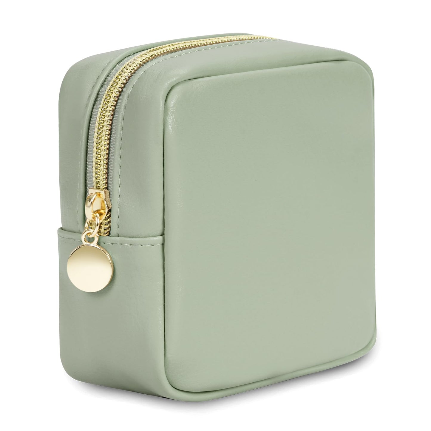 Small Makeup Bag for Handbag, Mini Make Up Bag for Purse, Small Makeup Pouch for Women, Cosmetic Bag with Slip-in Pockets, Vegan Leather Travel Makeup Bag, Black (Patent Pending)