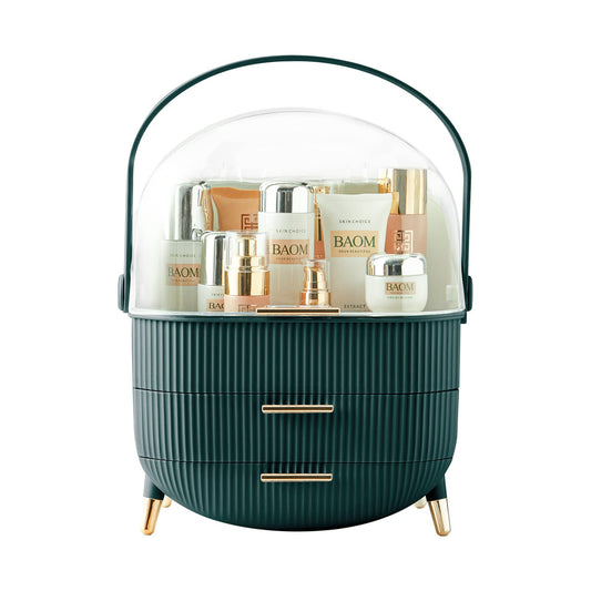 Multi-Function Make Up Case Dustproof Cosmetic Storage Box, Organizer Skin Care Products Jewelry Organizer Finishing Box for Bedroom Bathroom Desktop (Pink)