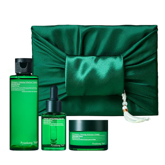[PKY] Pyunkang Yul Calming Skincare Gift Set with Premium Gift Wrapping, Instantly Calms Sensitive Skin, Toner, Soothing Serum, and Facial Skin Hydrating Cream, Vegan, Korean Skincare (3-item set)
