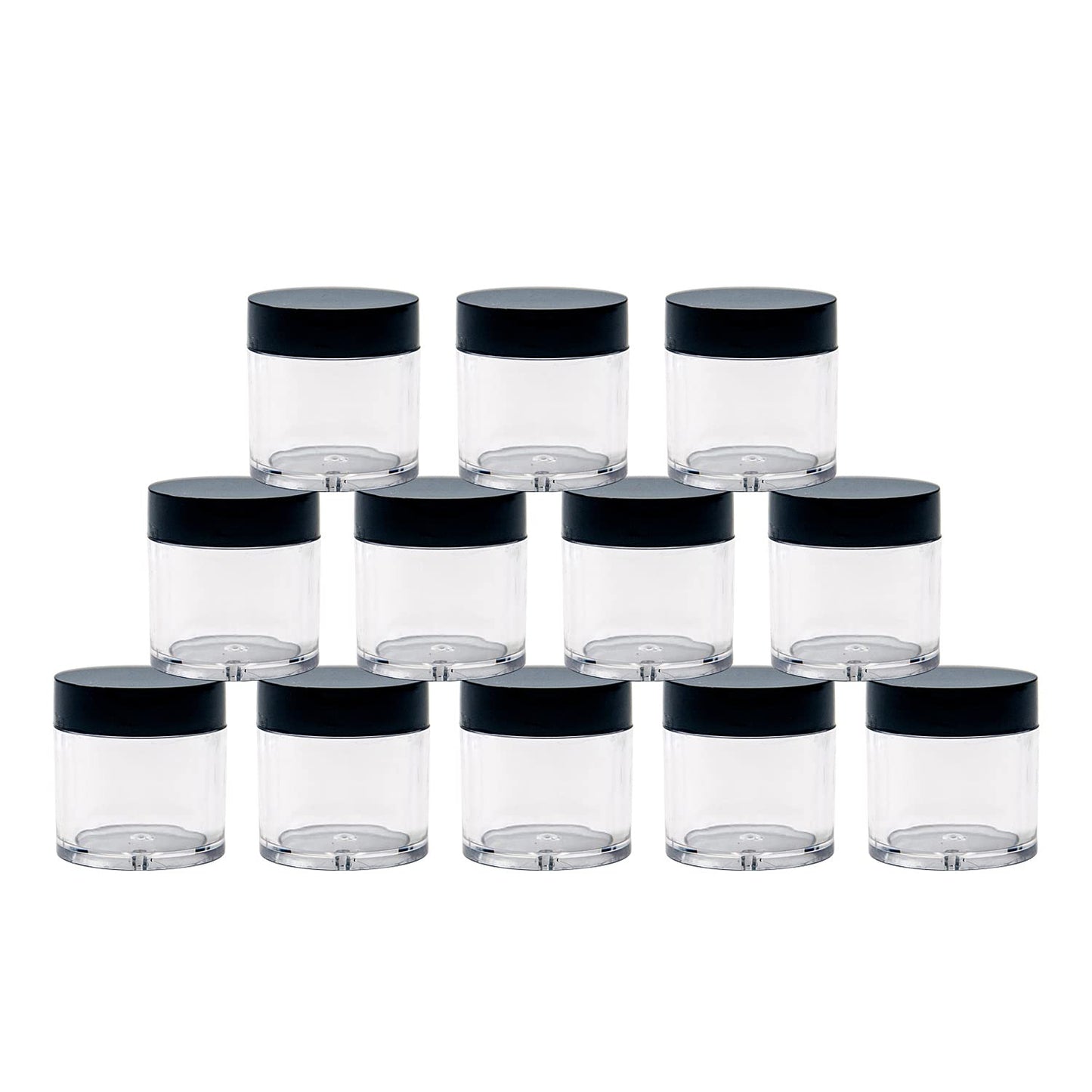 12pcs 10 Gram 10ml Jars, Sample Pots, Mini Jars With Lids, Clear Round Plastic Jar With 1 Mini Spatulas For Various Cosmetic Products, Samples， Eye Shadow Lip Balm, and Nail Powder