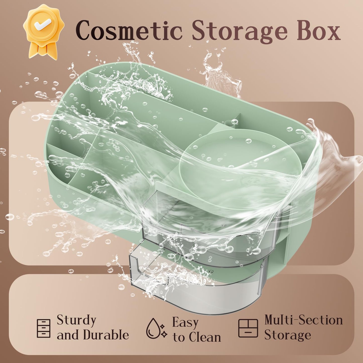 Makeup Organiser, Large Capacity Cosmetic Organisers for Beauty Skincare Jewelry, Make Up Storage Cosmetic Dressing Table Organiser Makeup Box with Drawer for Bedroom Bathroom Dresser Office (White)