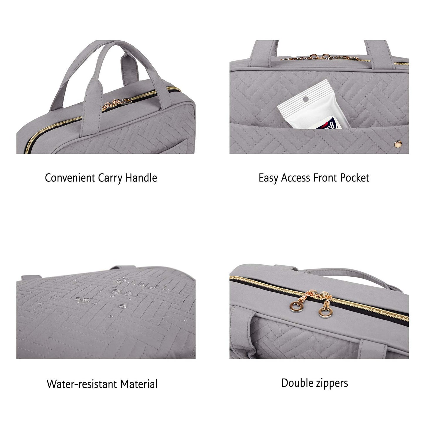 BAGSMART Large Hanging Toiletry Bag Travel Toiletry Bag Cosmetic Bag for Women, Black-Size L