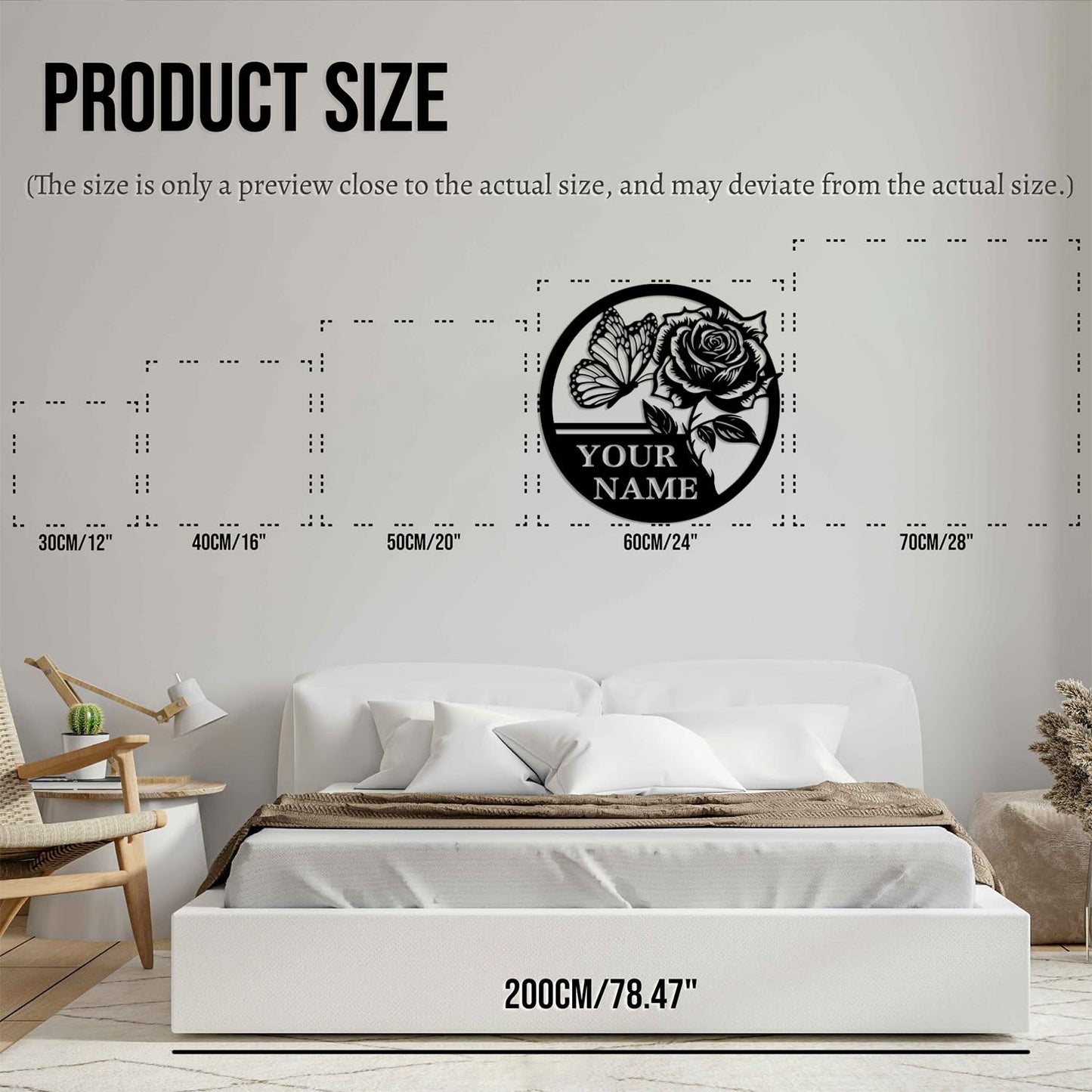 Custom Garden Name Metal Sign,Rose Flower Garden Metal Sign,Personalized Rose Flower Sign, With Stake Porch Decor Garden Decoration,Mother's Day Mom Grandma Gardener Gift (Rose A)