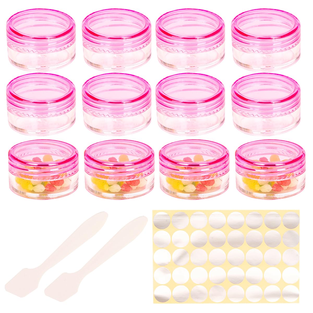 70 Pcs Empty Plastic Cosmetic Jars, 5ml Sample Containers Pots Bottles,sample pots for cosmetics, Travel Cosmetic Jar Pots with Lids,travel pots for cream,travel cream pots for toiletries