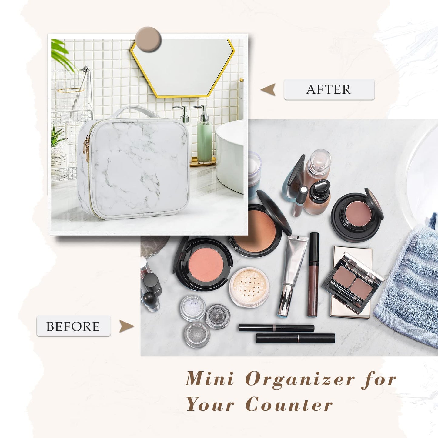 Joligrace Makeup Bag Cosmetic Case Vanity Travel Beauty Box Make Up Train Case Hairdressing Tools Organiser with Adjustable Compartment Oxford Fabric, Black