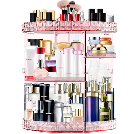 MISERWE Makeup Organiser 360 Degree Rotating 13 Adjustable Layers Large Capacity Cosmetic Organiser Transparent Make Up Organisers and Storage