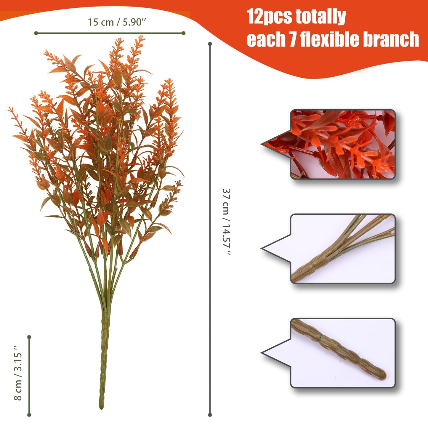 12 Bundles Artificial Fall Flowers No Fade Faux Autumn Plants,Fake Indoor Outdoor Greenery for Thanksgiving Christmas Wedding Party Home Garden Décor (Autumn)