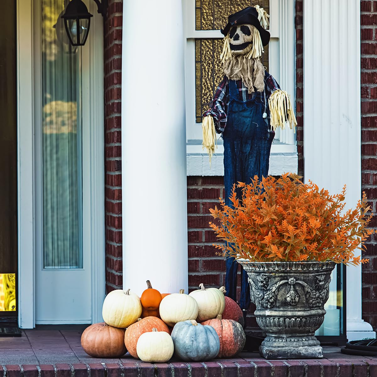 12 Bundles Artificial Fall Flowers No Fade Faux Autumn Plants,Fake Indoor Outdoor Greenery for Thanksgiving Christmas Wedding Party Home Garden Décor (Autumn)