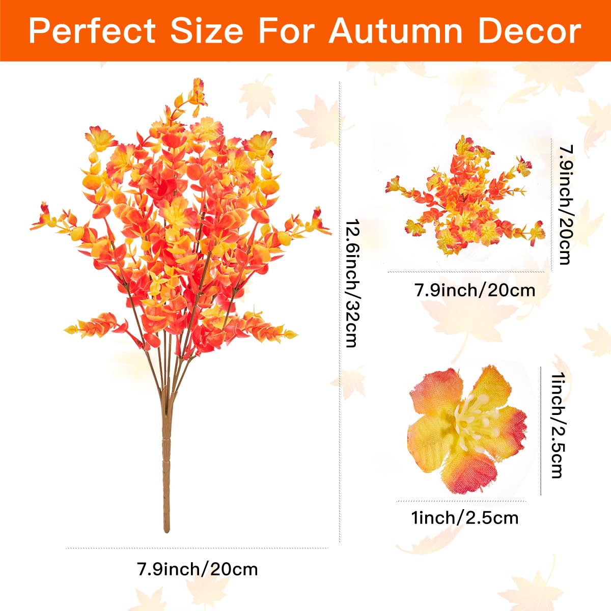 12 Bundles Artificial Fall Flowers No Fade Faux Autumn Plants,Fake Indoor Outdoor Greenery for Thanksgiving Christmas Wedding Party Home Garden Décor (Autumn)