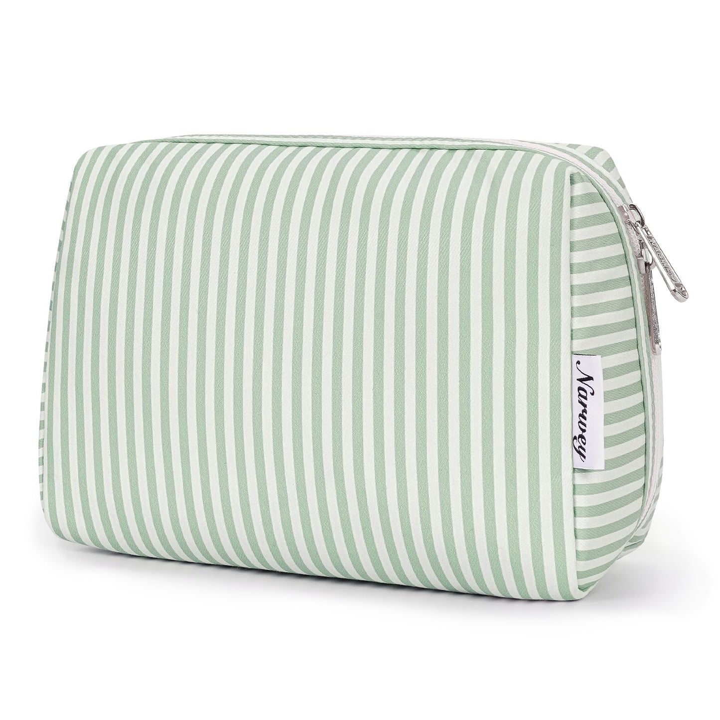 Large Makeup Bag Zipper Pouch Travel Cosmetic Organizer for Women (Mint Green Checkerboard, Large)