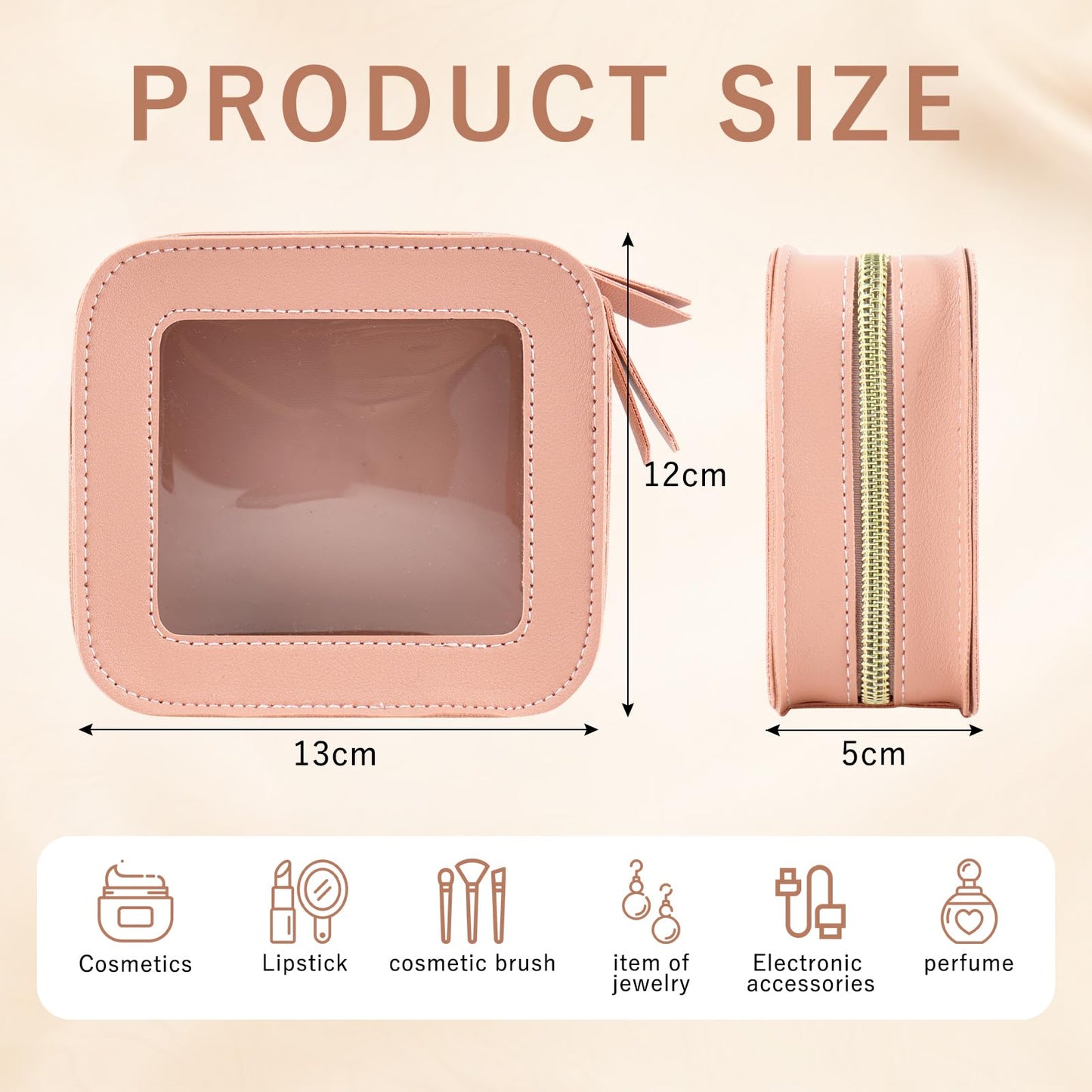 Clear Makeup Bag Travel Toiletries Bags for Women Cosmetic Bags with Double Zippers Waterproof Small Makeup Bag for Ladies Girls