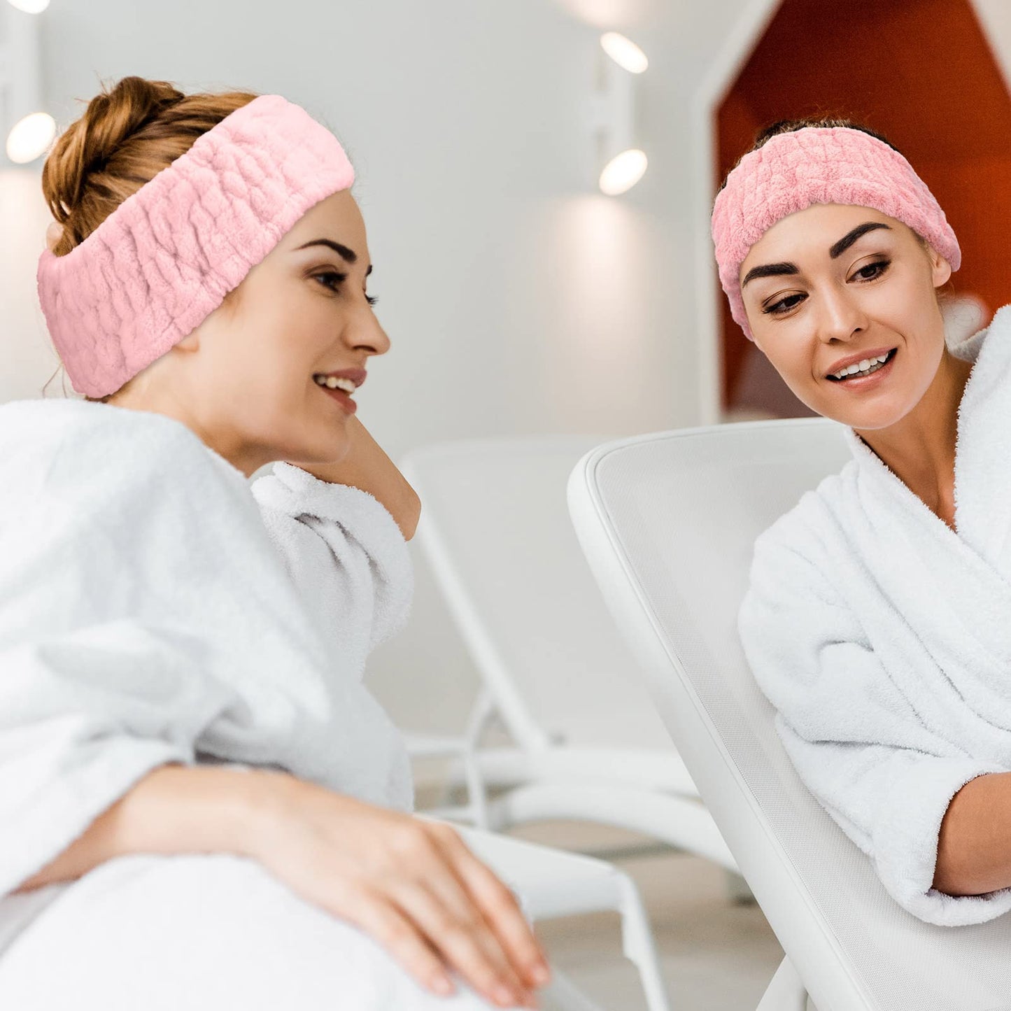 Chuangdi 3 Pieces Spa Headband for Women Facial Makeup Headband Soft Terry Cloth Hairband for Washing Face Mask Spa Shower Gifts(Light Orange, Light Purple, Light Green)