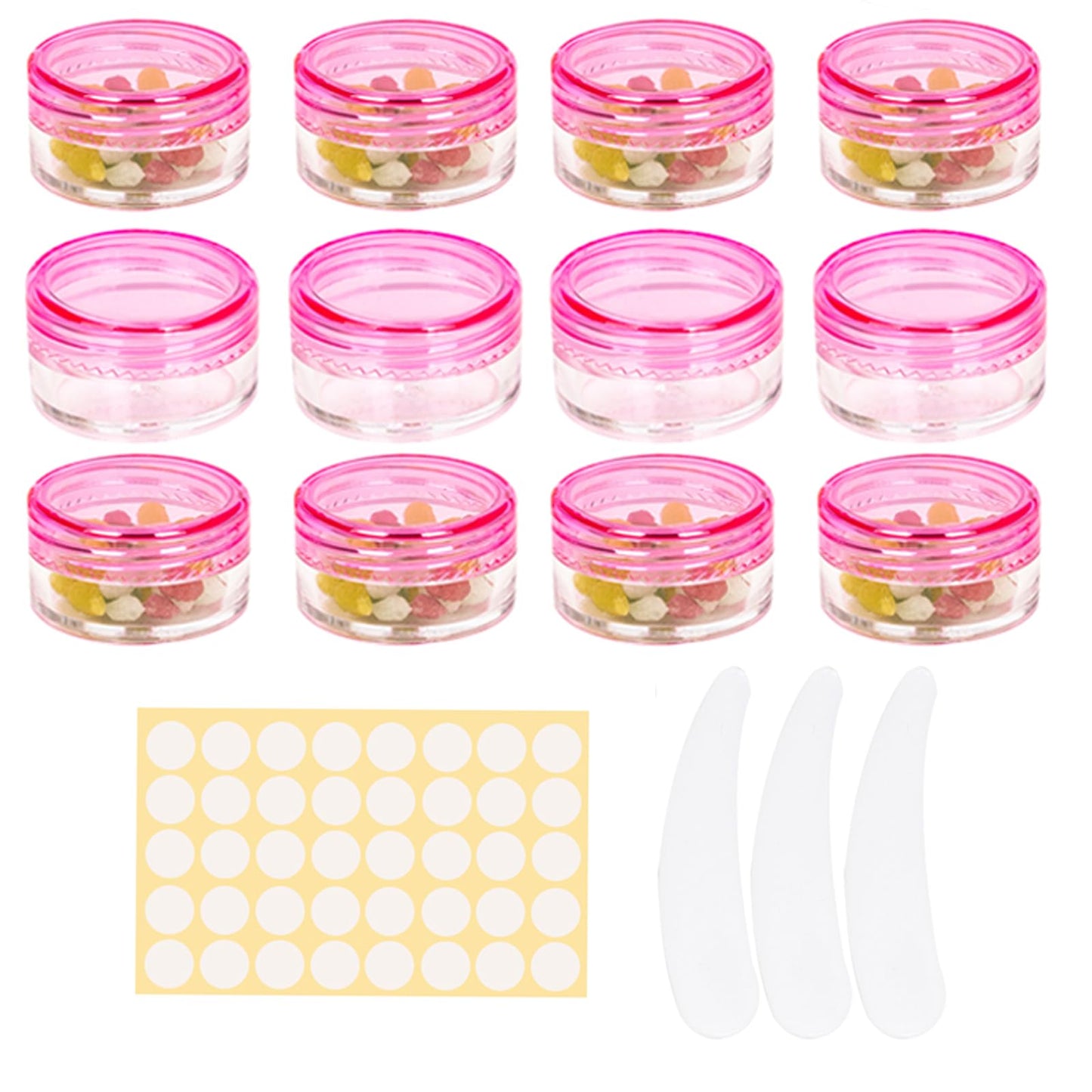 73 Pcs Empty sample pots,5g/5ml cosmetic pots,sample pot with lid cosmetic pot,travel pots for cream,cosmetic containers small pots with lids,For Various Cosmetic Products, Samples,Eye Shadow Lip Balm
