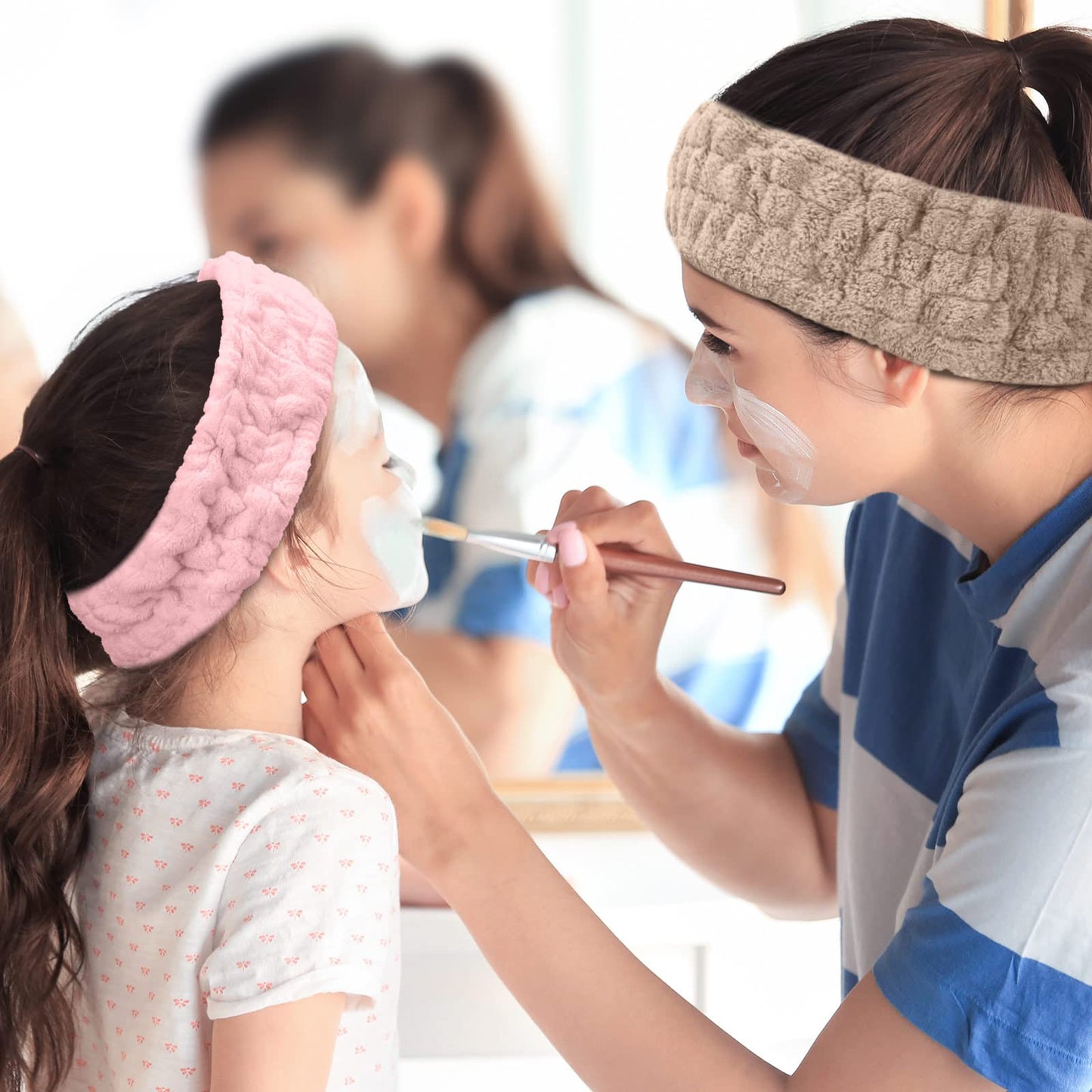 Chuangdi 3 Pieces Spa Headband for Women Facial Makeup Headband Soft Terry Cloth Hairband for Washing Face Mask Spa Shower Gifts(Light Orange, Light Purple, Light Green)