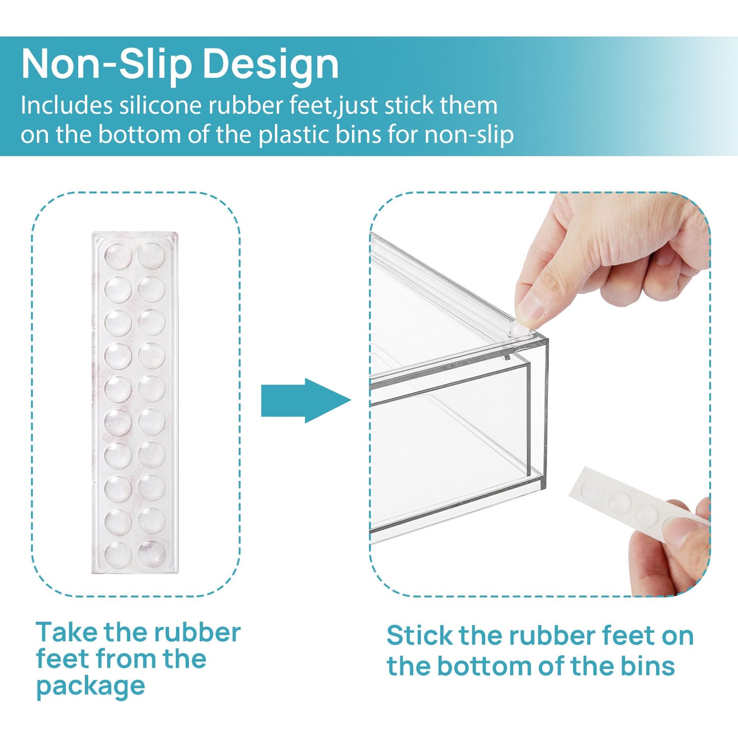 Vtopmart 3 Pack Clear Small Stackable Storage Drawers, Acrylic Bathroom Makeup Organiser, Plastic Storage Box For Vanity, Under Sink, Kitchen Cupboard, Pantry, Home Organization