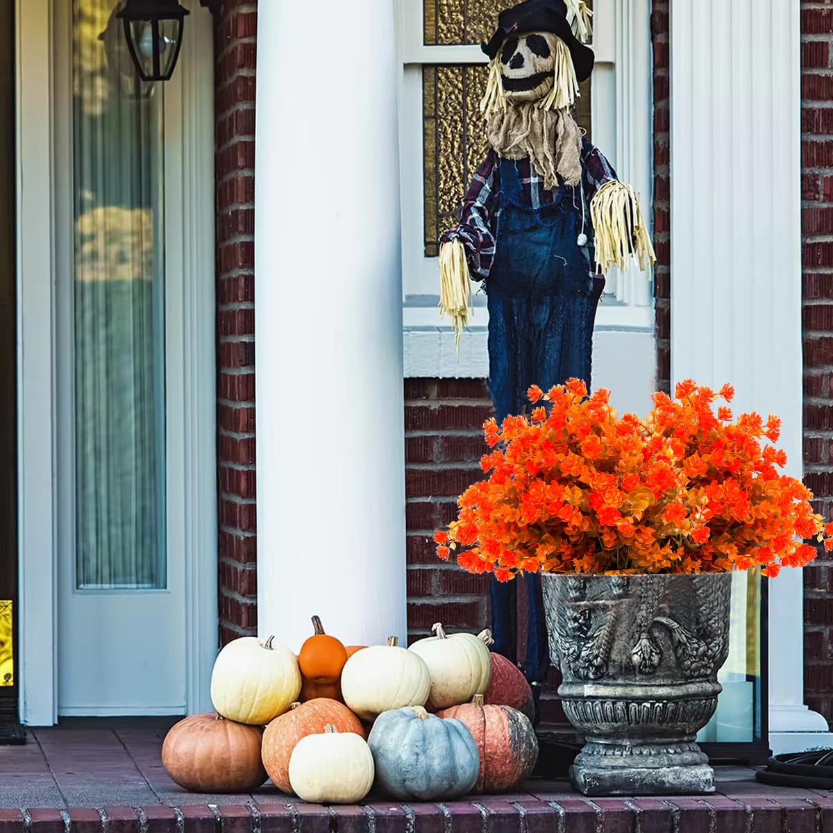 12 Bundles Artificial Fall Flowers No Fade Faux Autumn Plants,Fake Indoor Outdoor Greenery for Thanksgiving Christmas Wedding Party Home Garden Décor (Autumn)