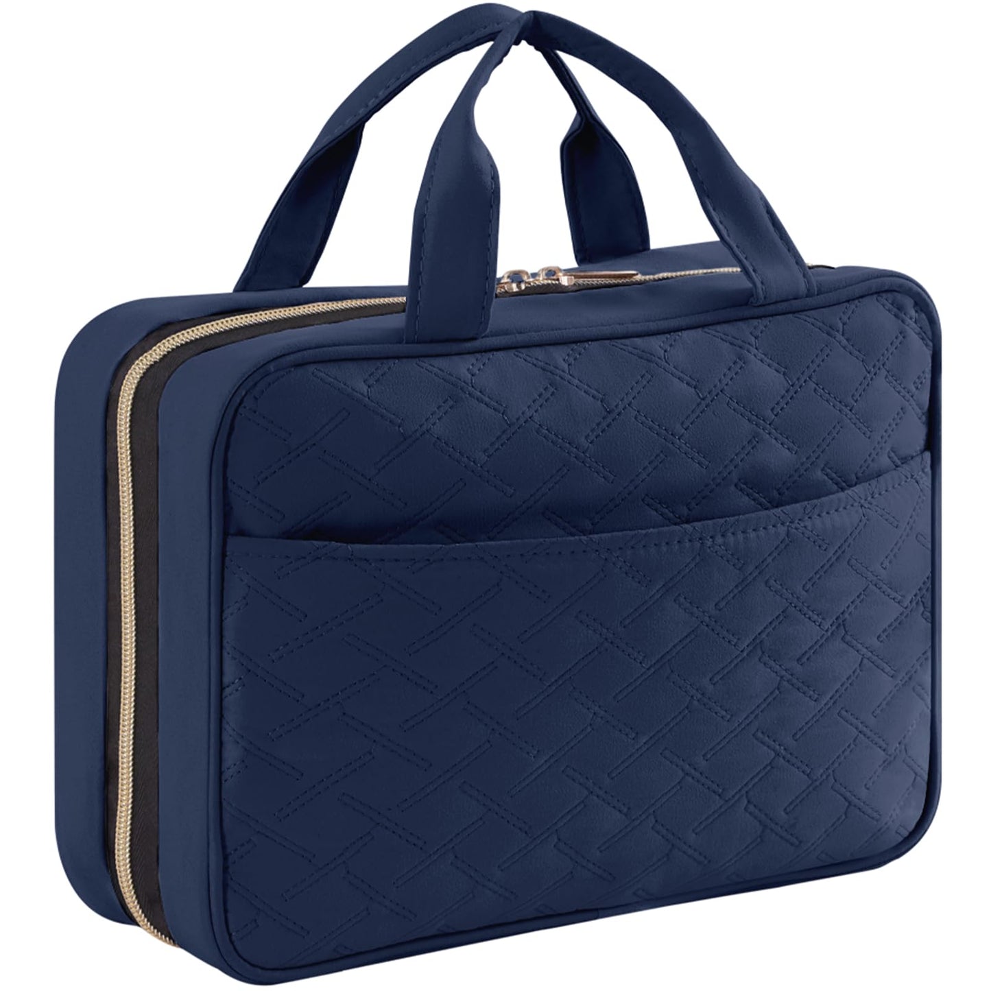 Lifewit Travel Toiletry Bag, Large Hanging Makeup Bag Organizer for Women, Transparent Travel Cosmetic Bag with Hanging Hook for Full Size Bottles, Vacation Essentials, Medium,Dark Blue