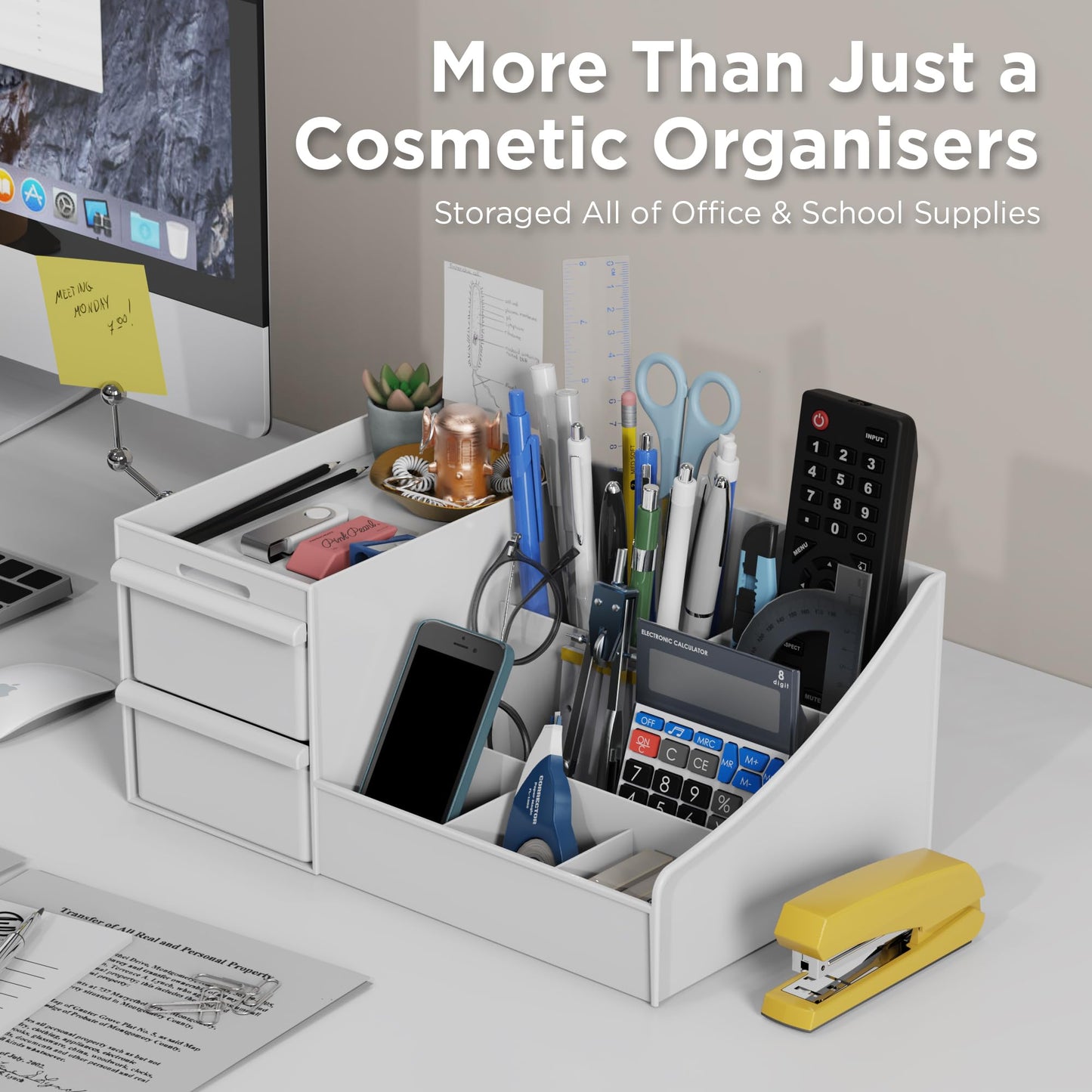 Makeup Organizer Storage Drawers, Large Capacity Cosmetic Organisers for Lipsticks, Jewelry, Nail Care, Skincare Organiser for Vanity, Ideal Desk Organizer for Dresser and Bathroom