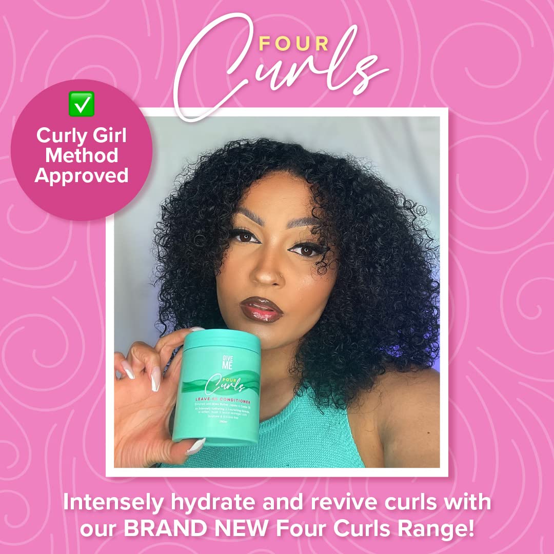 Give Me Cosmetics Four Curls Shampoo, Curly Hair Products, Moisturising, Sulphate Free, Hydrating Formula Infused with Shea Butter Castor and Jojoba Oil