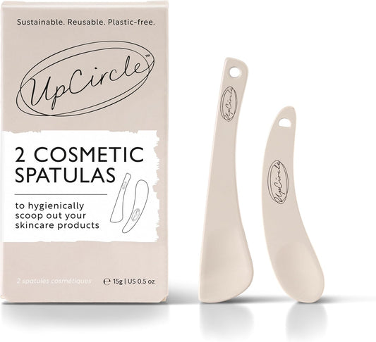 UpCircle Cosmetic Spatulas - Keep Skincare Products Clean + Water-Free - Sanitary, Safe, Plastic-Free Washable + Reusable - 2 Pieces