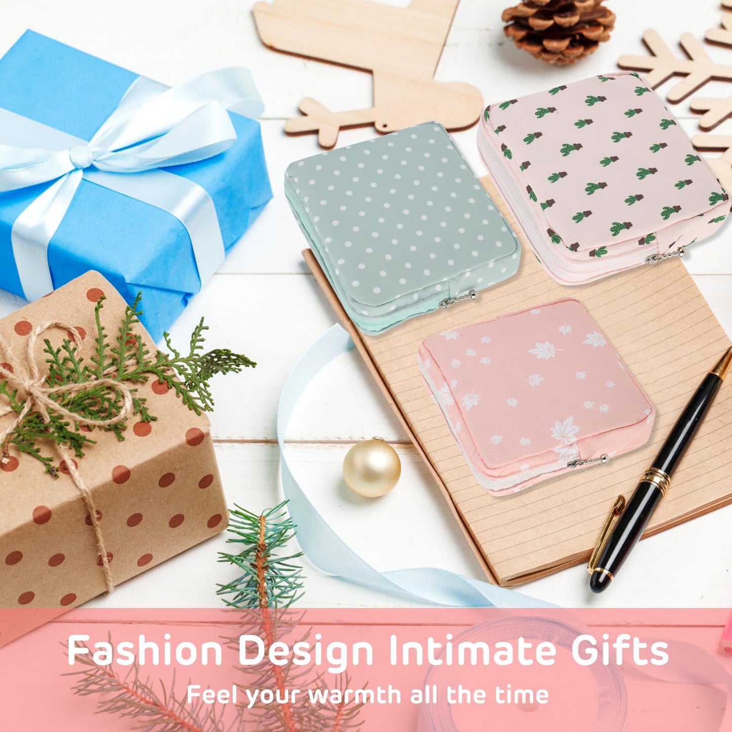 3Pcs Sanitary Pad Storage Bag - Small Period Pouch for Purse, Tampon Pad Holder & Organizer, Feminine Care Period Bags for Teen Girls School