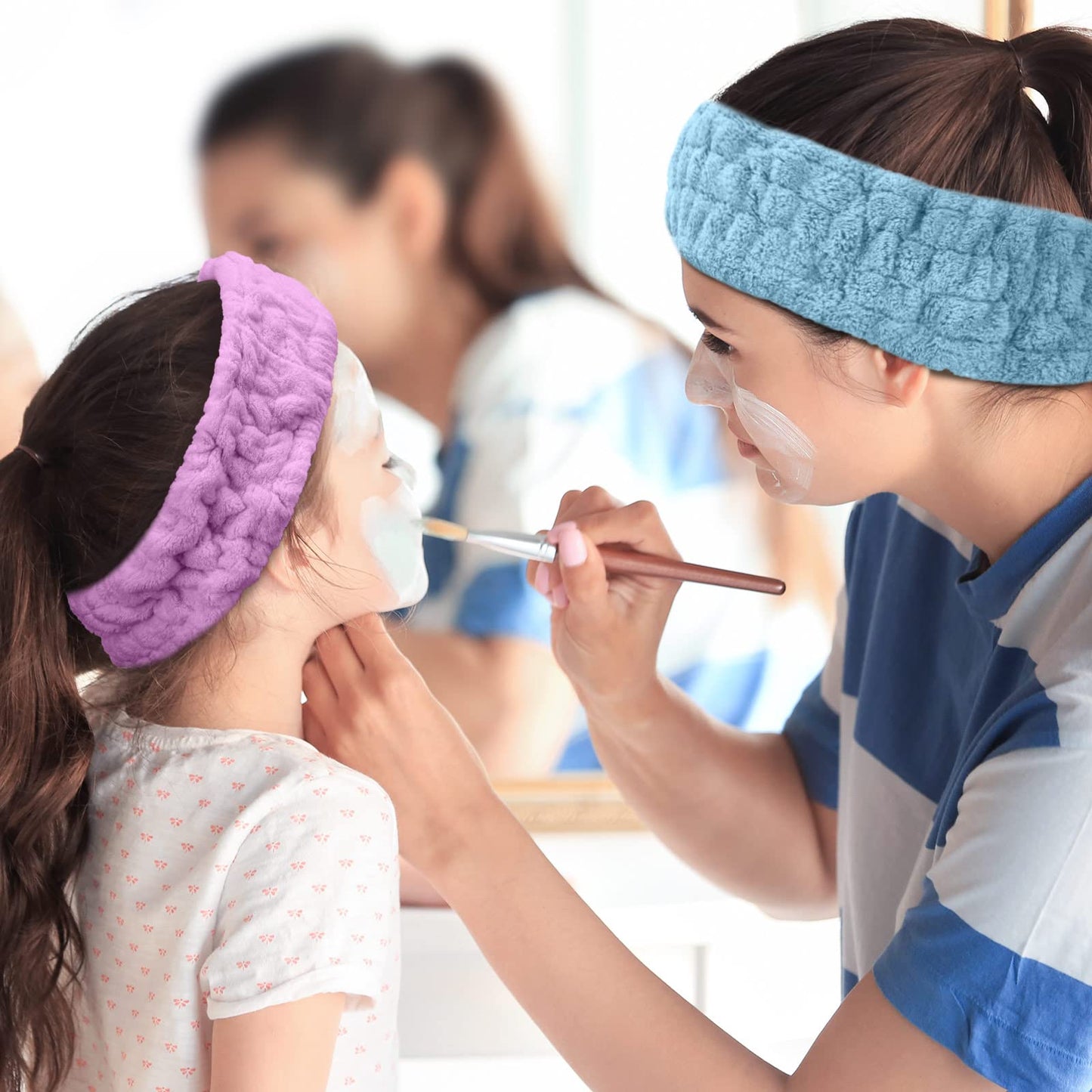 Chuangdi 3 Pieces Spa Headband for Women Facial Makeup Headband Soft Terry Cloth Hairband for Washing Face Mask Spa Shower Gifts(Light Orange, Light Purple, Light Green)