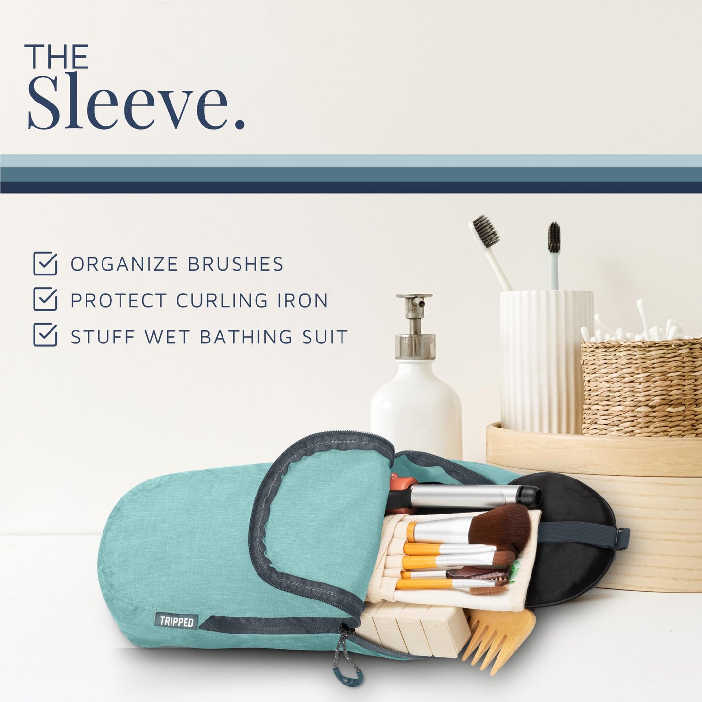 Toiletry Bag Kit Set: Hanging Travel Toiletry Bag + 311 TSA Cosmetic Liquid Bag + Ultralight Accessory Organizer Pouch, Navy, 3 Piece Toiletry Set