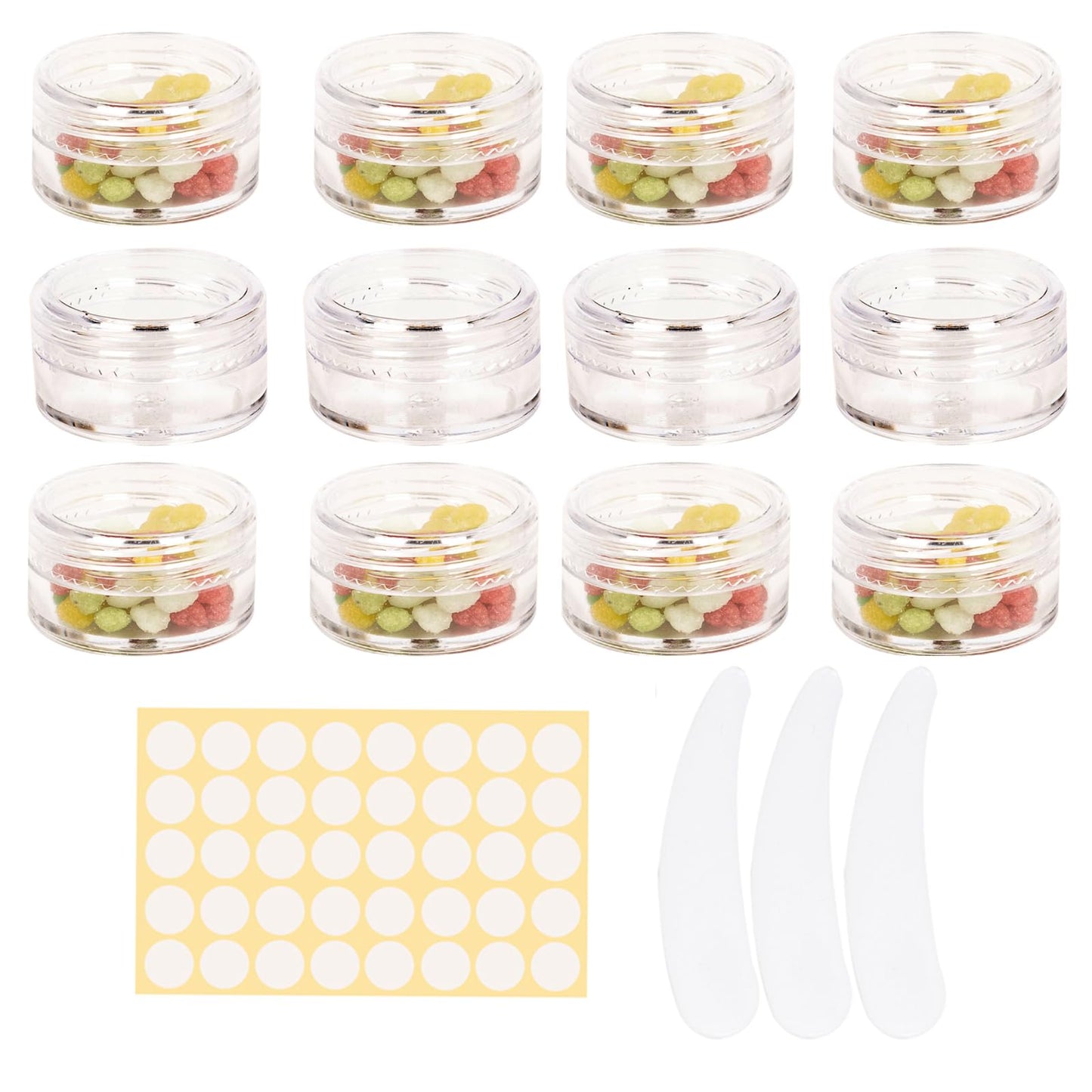 73 Pcs Empty sample pots,5g/5ml cosmetic pots,sample pot with lid cosmetic pot,travel pots for cream,cosmetic containers small pots with lids,For Various Cosmetic Products, Samples,Eye Shadow Lip Balm